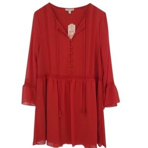 NWT GB red flowy boho dress size small